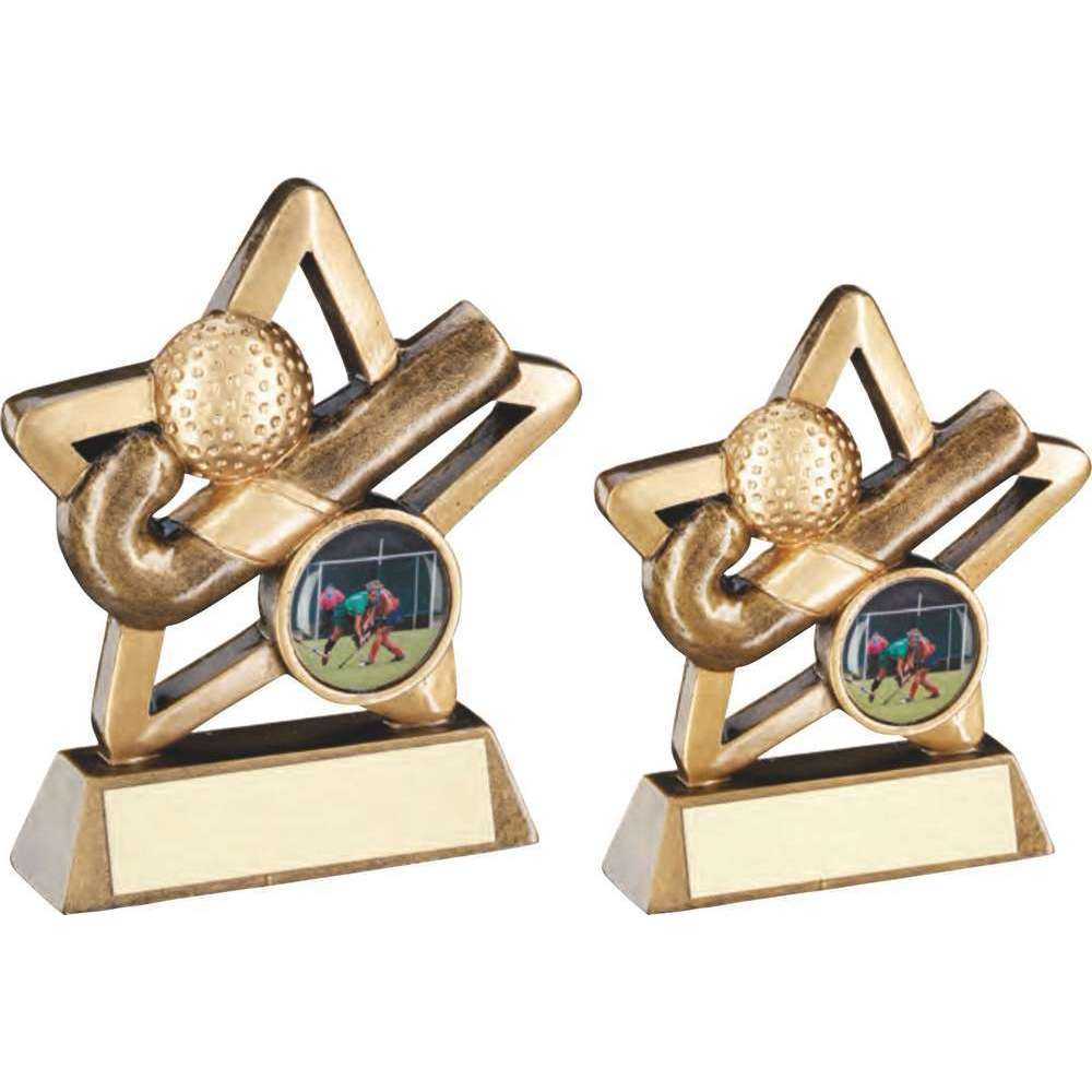 Brz/Gold Hockey Mini Star With Plate (1in Centre) by Legacy Outfitters