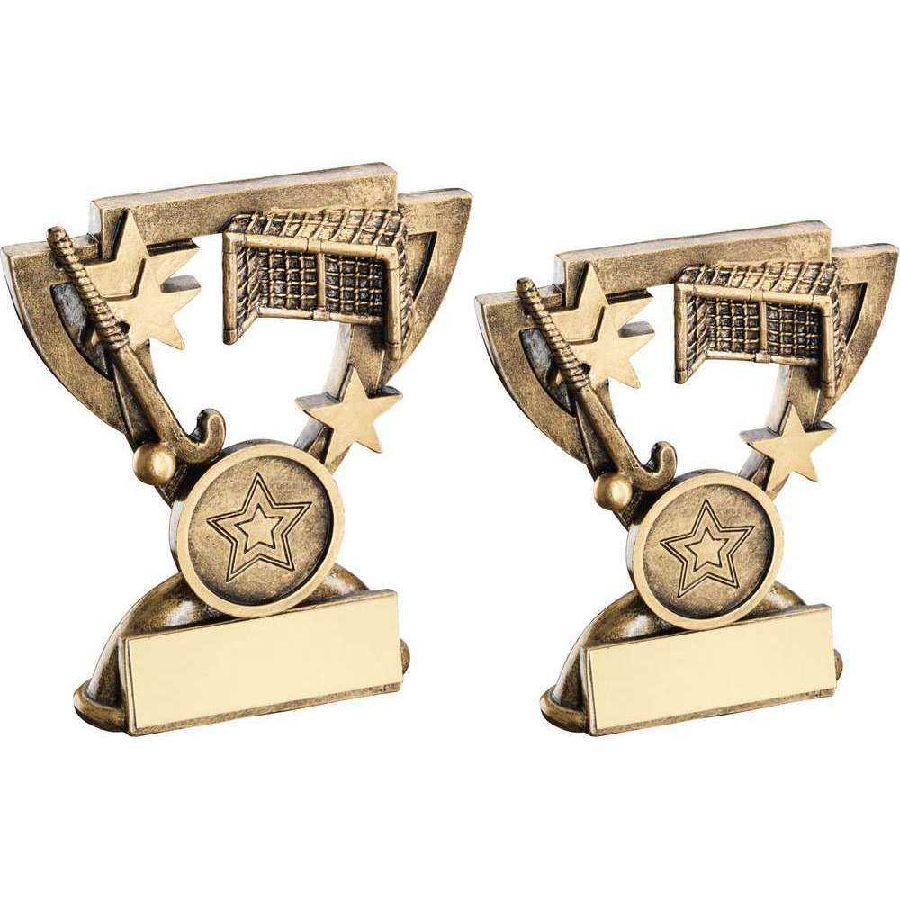 Brz/Gold Hockey Mini Cup With Plate (1in Centre) by Legacy Outfitters