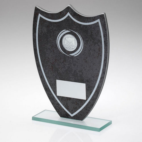 Stone Effect Glass Shield With Hockey Centre And Plate - 165mm by Legacy Outfitters