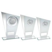 White/Silver Printed Glass Plaque With Hockey Insert With Plate by Legacy Outfitters