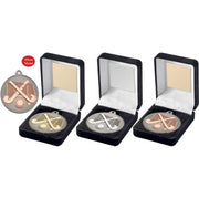 Black Velvet Box And 50mm Hockey Medal by Legacy Outfitters