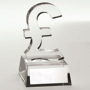 CLEAR GLASS POUND SIGN WITH PLATE - 4.75in