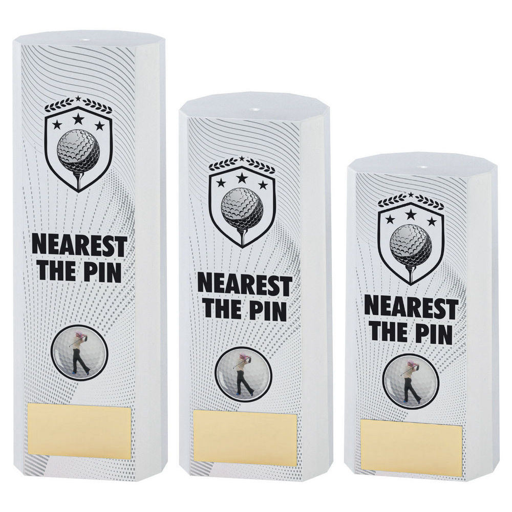 White Plastic Filled Column Golf Nearest The Pin (1in Cen) by Legacy Outfitters