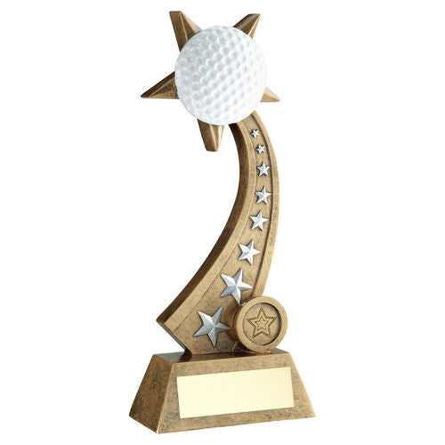 Brz/Pew/White Golf Ball On Star Trail With Plate (1in Centre) - 203mm by Legacy Outfitters