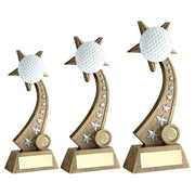 Brz/Pew/White Golf Ball On Star Trail With Plate (1in Centre) by Legacy Outfitters