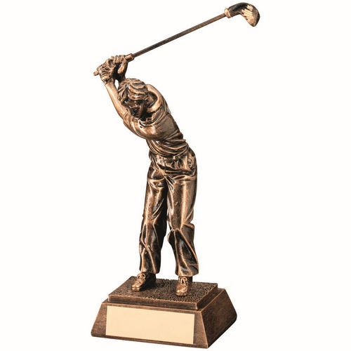 Brz/Gold Resin Male Back Swing Golf With Plate - 152mm by Legacy Outfitters