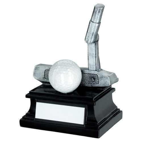 PEW/WHITE/BLACK GOLF CLUB AND BALL WITH PLATE PUTTER - 6in