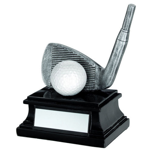 PEW/WHITE/BLACK GOLF CLUB AND BALL WITH PLATE WEDGE - 6in