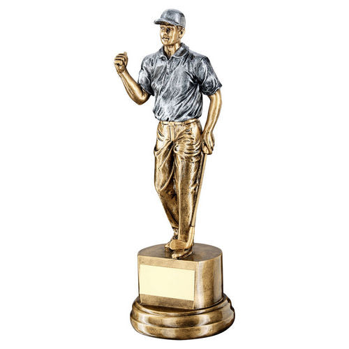 Brz/Pew Male Clenched Fist Golfer With Plate - 210mm by Legacy Outfitters