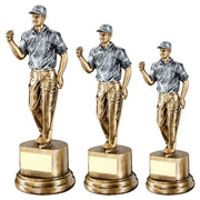 Brz/Pew Male Clenched Fist Golfer With Plate by Legacy Outfitters