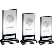 Clear/Black Glass Plaque With Lasered Golf Image And Plate (15mm Thick) by Legacy Outfitters