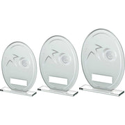 White/Silver Printed Glass Oval With Golf Insert And Plate by Legacy Outfitters