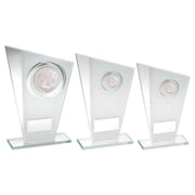 White/Silver Printed Glass Plaque With Golf Insert With Plate by Legacy Outfitters