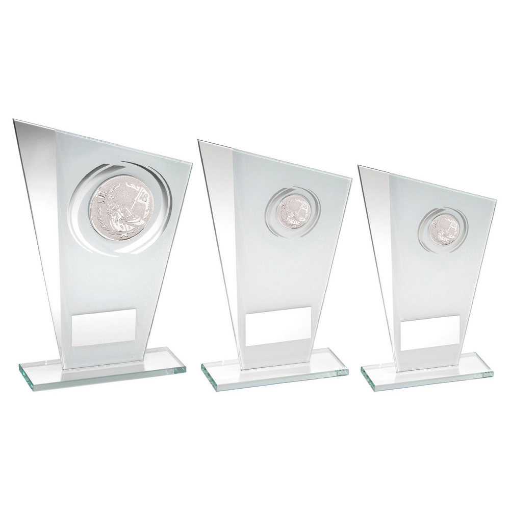 White/Silver Printed Glass Plaque With Golf Insert With Plate by Legacy Outfitters