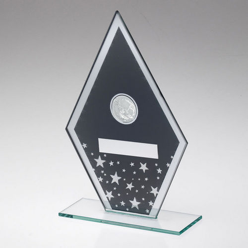 Grey/Silver Printed Glass Diamond With Golf Centre And Plate - 165mm by Legacy Outfitters