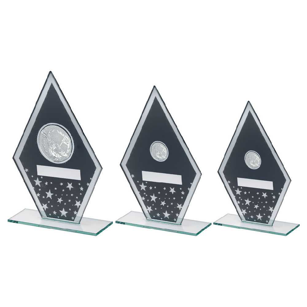 Grey/Silver Printed Glass Diamond With Golf Centre And Plate by Legacy Outfitters
