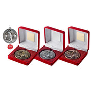 Red Velvet Box And 60mm Medal Golf by Legacy Outfitters