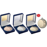 Blue Velvet Box And 50mm Golf Medal by Legacy Outfitters