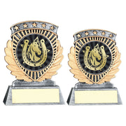 Pew/Gold 5 Star Holder With Vinyl Horse Insert & Plate by Legacy Outfitters