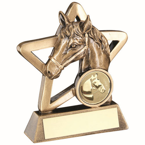 Brz/Gold Horse Mini Star With Plate (1in Centre) - 95mm by Legacy Outfitters