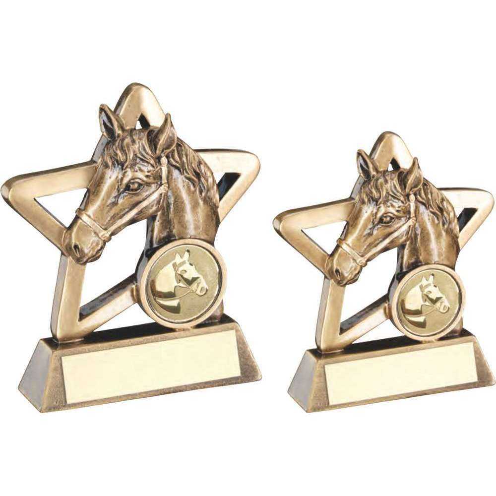 Brz/Gold Horse Mini Star With Plate (1in Centre) by Legacy Outfitters