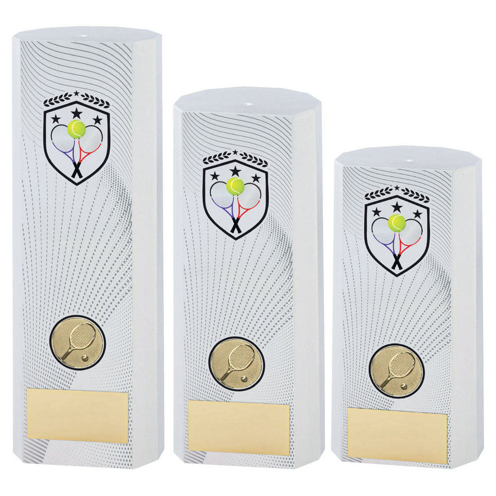 White Plastic Filled Column Tennis (1in Cen) by Legacy Outfitters