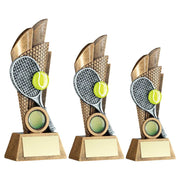 Brz/Pew/Yellow Tennis Ball And Racket On Backdrop With Plate (1in Cen) by Legacy Outfitters
