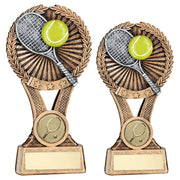Brz/Gold/Pew Tennis Round Wreath On V Riser With Plate (1in Cen) by Legacy Outfitters