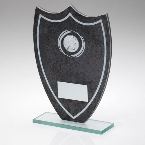Stone Effect Glass Shield With Tennis Centre And Plate - 165mm by Legacy Outfitters