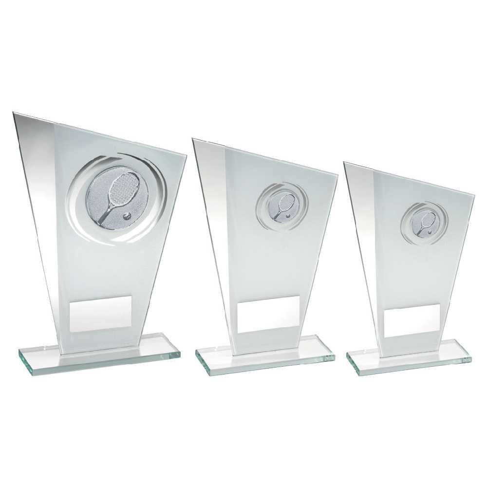 White/Silver Printed Glass Plaque With Tennis Insert And Plate by Legacy Outfitters