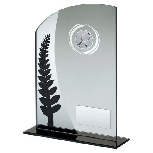 Jade Glass Plaque With Black/Silver Detail With Tennis Insert And Plate - 165mm by Legacy Outfitters