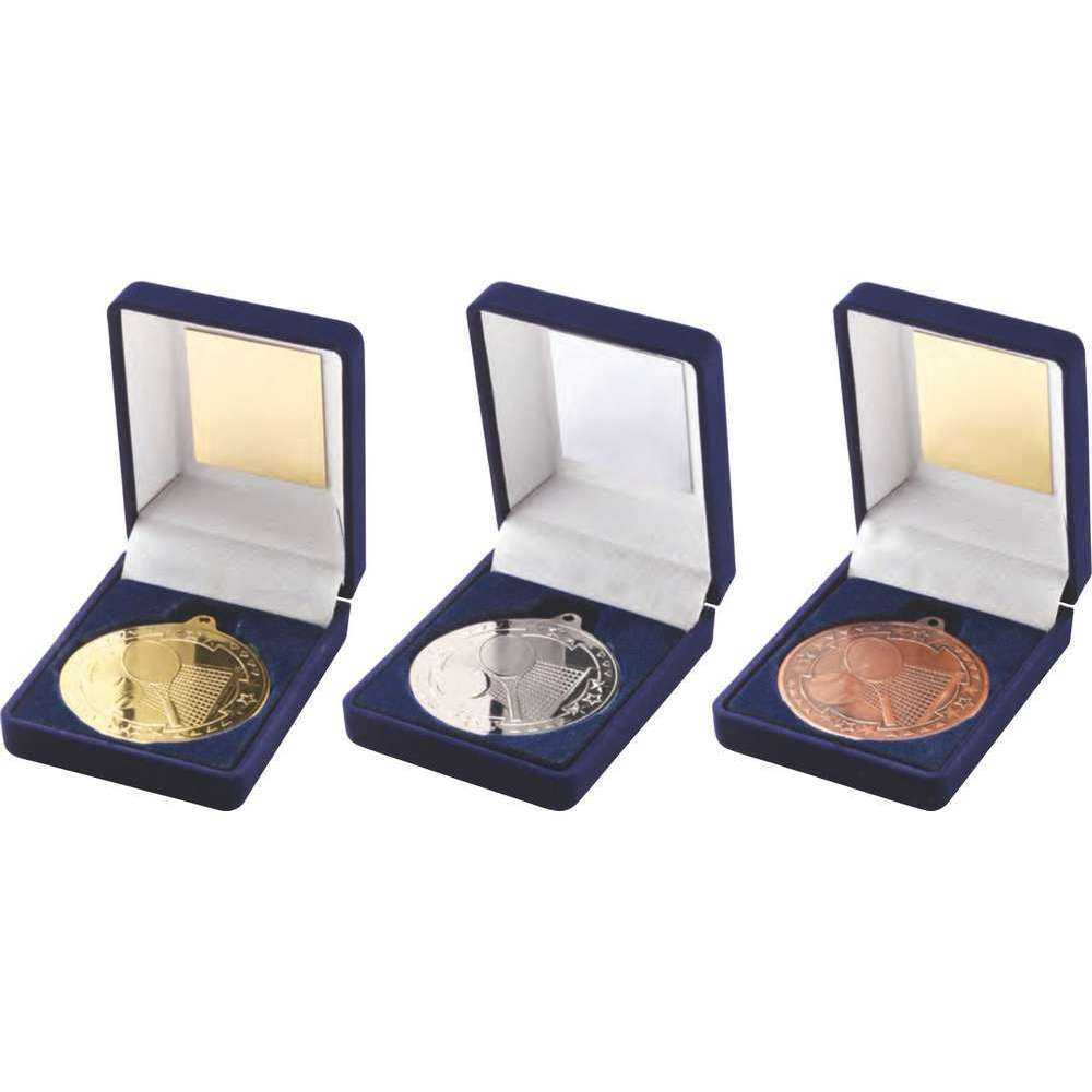 Blue Velvet Box And 50mm Medal Tennis by Legacy Outfitters
