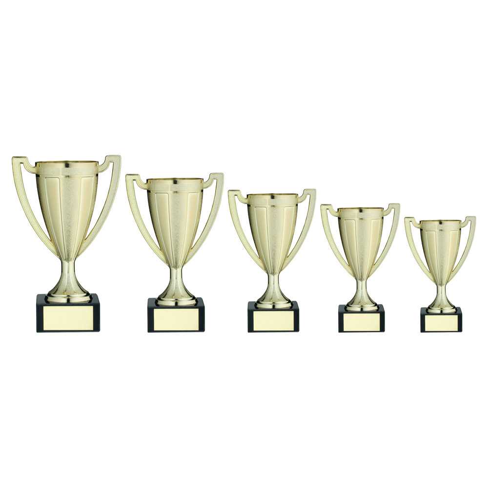 Gold Plastic Stippled Trophy Cup With Plate by Legacy Outfitters