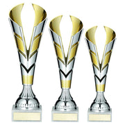 Silver/Gold Plastic V Trophy Cup by Legacy Outfitters