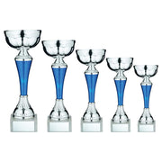 Silver/Blue Snakeskin Trophy Cup With Plate by Legacy Outfitters