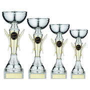 Silver/Gold Winged Trophy Cup With Plate (1in Centre) by Legacy Outfitters