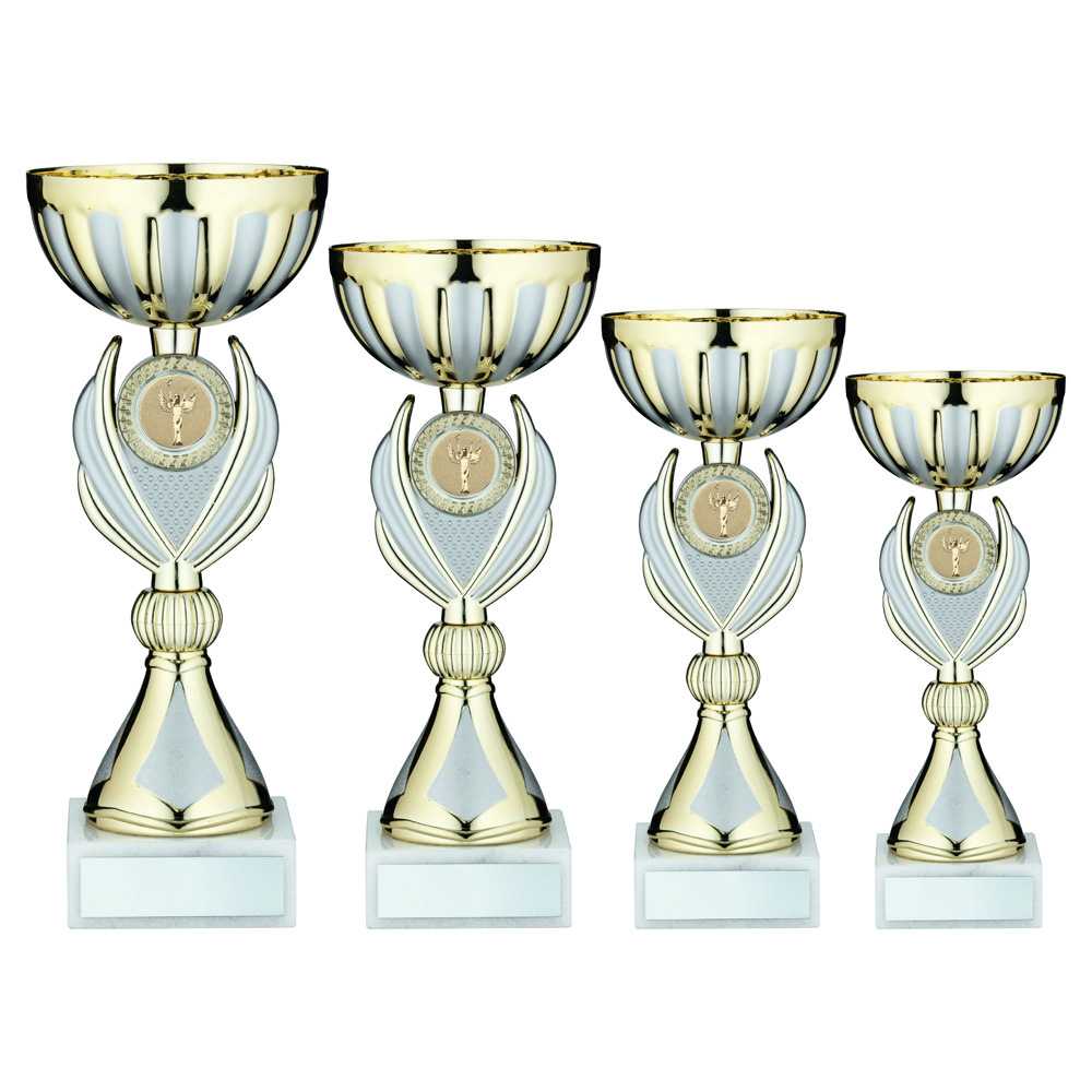 Gold/Matt Silver Trophy Cup With Plate (2in Centre) by Legacy Outfitters