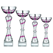 Silver/Pink Trophy Cup With Plate by Legacy Outfitters