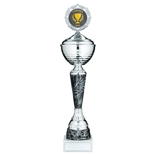 Silv/Pewter Trophy Cup With Lid With Plate (2in Centre) - 362mm by Legacy Outfitters