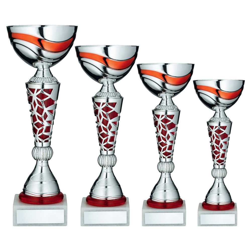Silver/Red Trophy Cup With Plate by Legacy Outfitters