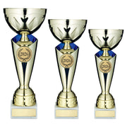 Gold/Blue Trophy Cup With Plate (2in Centre) by Legacy Outfitters