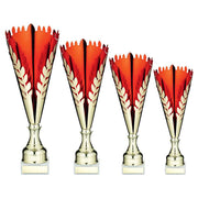 Gold/Red Metal Wreath Trophy Cup With Plate by Legacy Outfitters