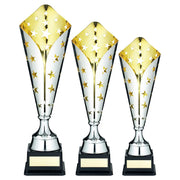 Silver/Gold Metal Star Trophy Cup With Plate by Legacy Outfitters