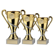 Gold/Matt Silver Plastic Trophy Cup With Plate (1in Centre) by Legacy Outfitters