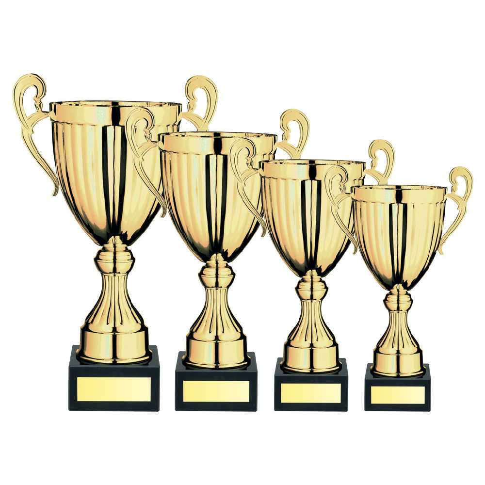 Gold Conical Trophy Cup With Handles And Plate by Legacy Outfitters