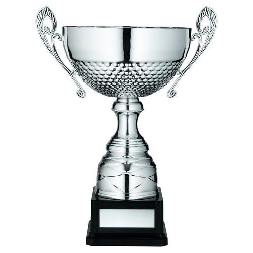 Silver Half Bowl With Handles Assembled Trophy And Plate - 222mm by Legacy Outfitters