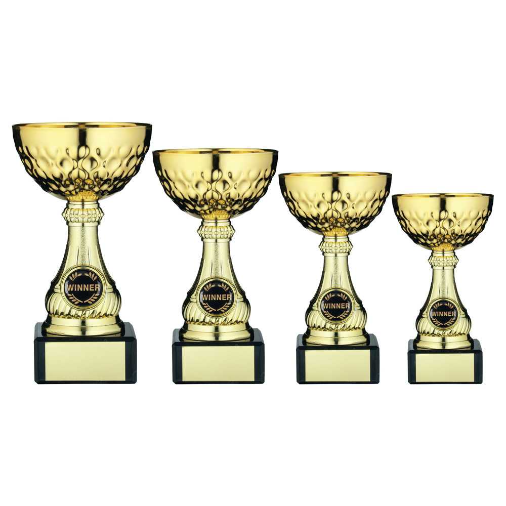 Gold Mini Assembled Trophy Cup With Plate (1in Centre) by Legacy Outfitters