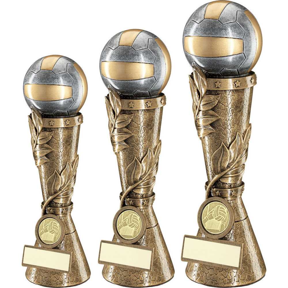 Brz/Pew/Gold Gaelic Football Leaf Column With Plate (1in Centre) by Legacy Outfitters