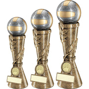 Brz/Pew/Gold Gaelic Football Leaf Column With Plate (1in Centre) by Legacy Outfitters