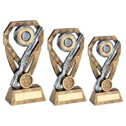 Brz/Pew/Gold Shooting Rifle And Clay On Diamond With Plate (1in Centre) by Legacy Outfitters